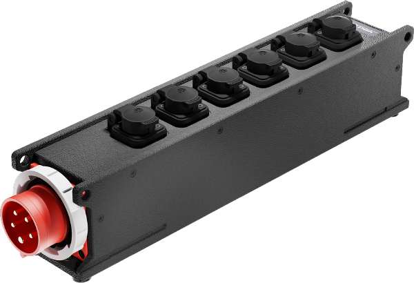 Power Strip CEE 16A 5Pol., powerCON - IP65, CEE 16A 5pol. In, 6x powerCON True1 Out, IP65