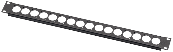 19" Rack-Blende, 1HE für 16 x XLR, schwarz