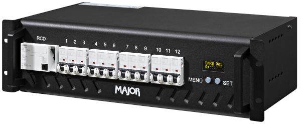 Switch-Pack MK3 12-Kanal, 19"/3HE, CEE 32A, 12 x Schuko out, RCD, DMX