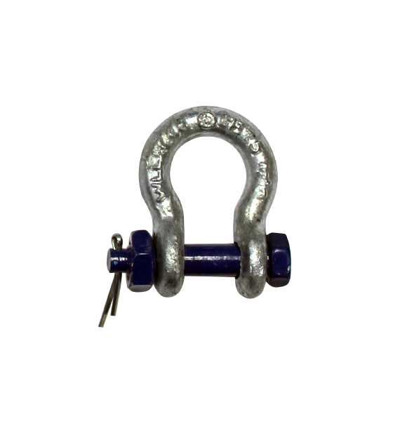 Schäkel, hochfest, WLL 1t, mit Mutter und Splint, 3/8", geschweift