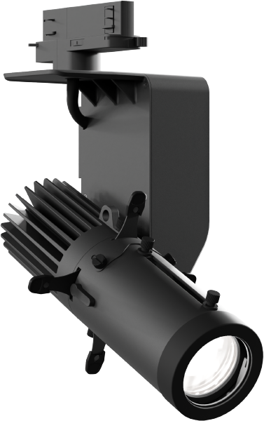 EclDisplay DAT FC, 40W, RGB+WW, schwarz inkl. Eutrac Stromschienendapter und Datenoption