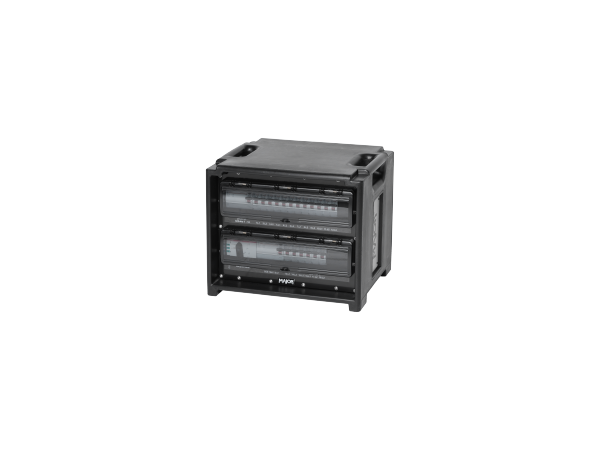 Mobile Power Distribution Cube S, CEE 32A auf CEE 32A, 2 x CEE 16A und 12 x Schuko, abgesichert mit RCD und Leitungsschutzschaltern