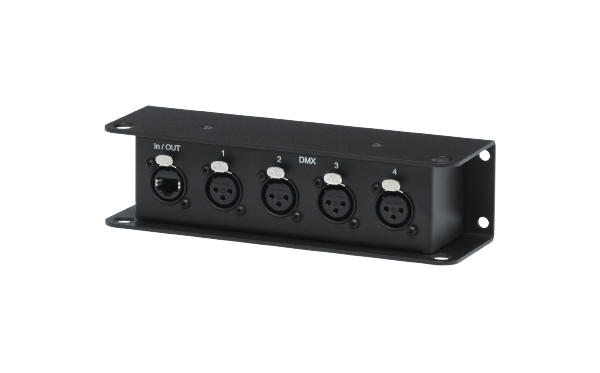 MultiCAT DMX-Verteilerbox 1in4, etherCON auf 4x XLR 3pol. female