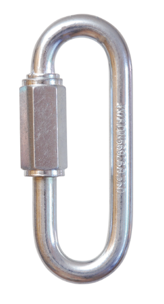 Schnellverbindungsglied 8mm, mit Überwurfmutter, Typ B (lange Ausführung), Bruchlast 350daN, schwarz