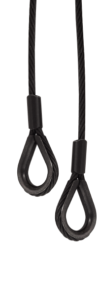 Sicherungsseil, 6mm, 0,6m, ohne Verbindungsglied, bis 20kg Gerätegewicht, schwarz