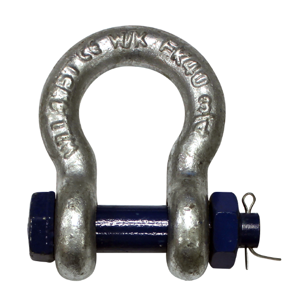Schäkel, hochfest, WLL 4,75t, mit Mutter und Splint, 3/4", geschweift