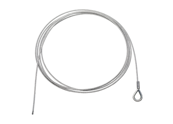 Abhängeseil, 5mm, DIN-EN 12385-4, 6 x 19+SE, 5m, eins. Kausche, schwarz, für DSH 50