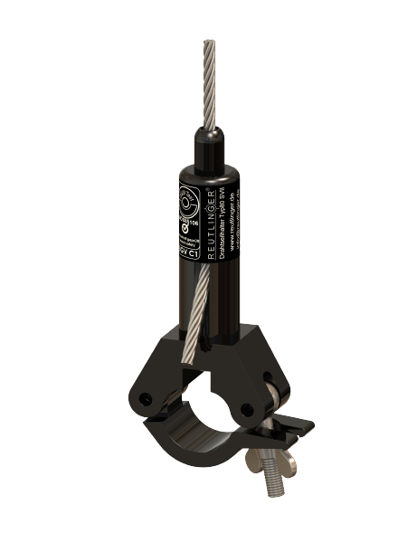 Drahtseilhalter DSH 80 SV III, M12i mit Doughty Half Coupler, schwarz