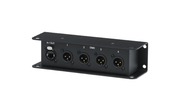 MultiCAT DMX-Verteilerbox 1in4, etherCON auf 4x XLR 3pol. male