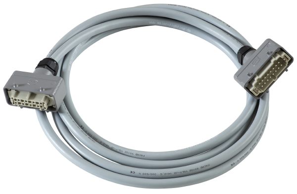 Lastkabel HARTING 16-pol., Stecker male/female 13 x 2,5mm², 50m, schwarz