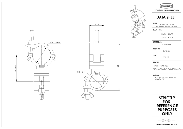 Mammoth 60/50mm Swivel Coupler