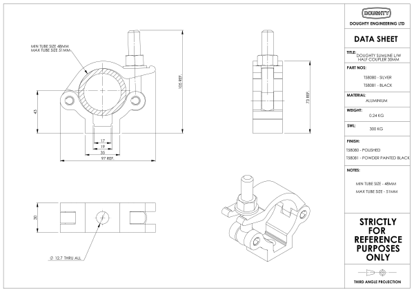 Slimline Lightweight Half Coupler