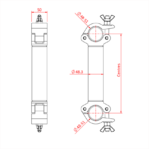 Parallel Pipe to Pipe Coupler