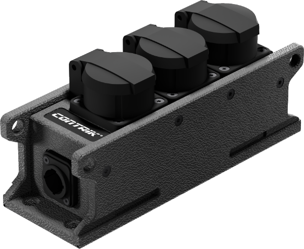 Power Strip powerCON, Schuko - IP54, powerCON True1 In, 3x Schuko Out, IP54