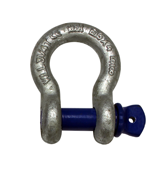 Schäkel, hochfest, WLL 3,25t, mit Schraubbolzen, 5/8", geschweift, schwarz