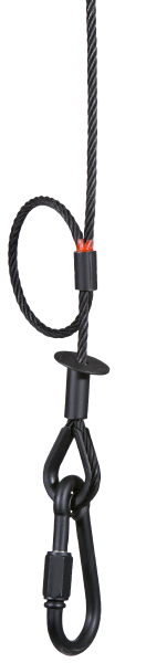 Sicherungsseil Saveking® - 5 mm - 100 cm -  60 KG  - schwarz